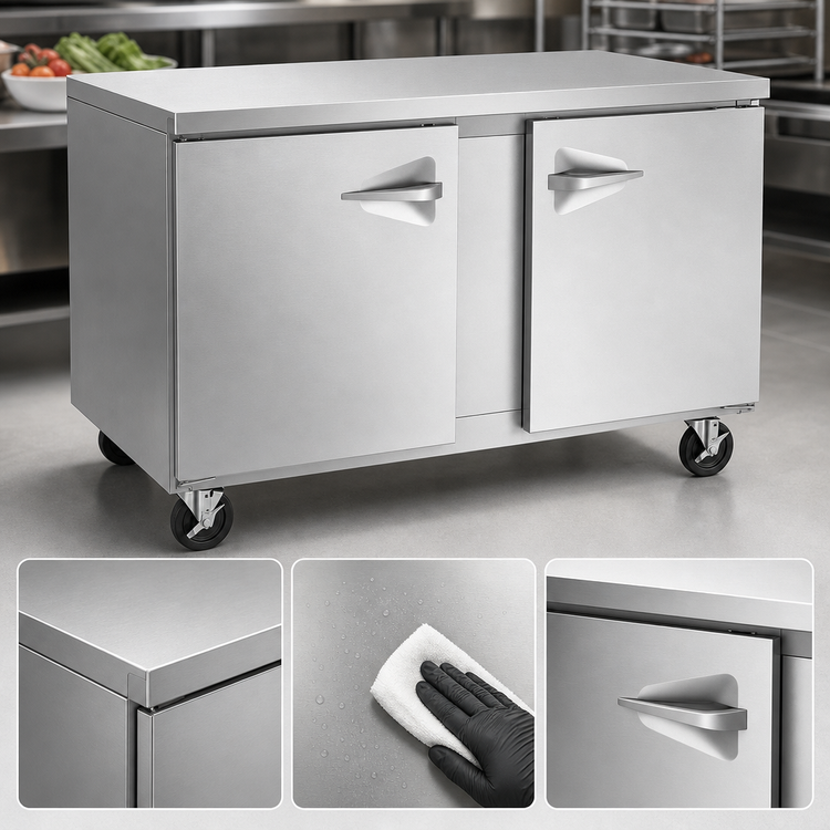 Product image #3 for Traulsen Dealer's Choice 60-Inch Two-Section Reach-In Undercounter Freezer with Solid Left/Left Doors and R290 Self-Contained Refrigeration