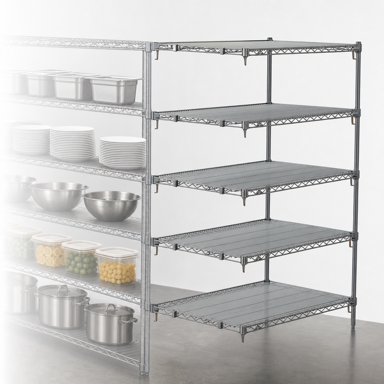 Product image #3 for Metro Super Erecta Super Adjustable 5-Shelf Chrome Plated Add-On Wire Shelving Unit