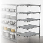 Thumbnail image #3 for Metro Super Erecta 5AA477C 5-Shelf Chrome Wire Shelving Add-On Unit, 72"W x 21"D x 74"H