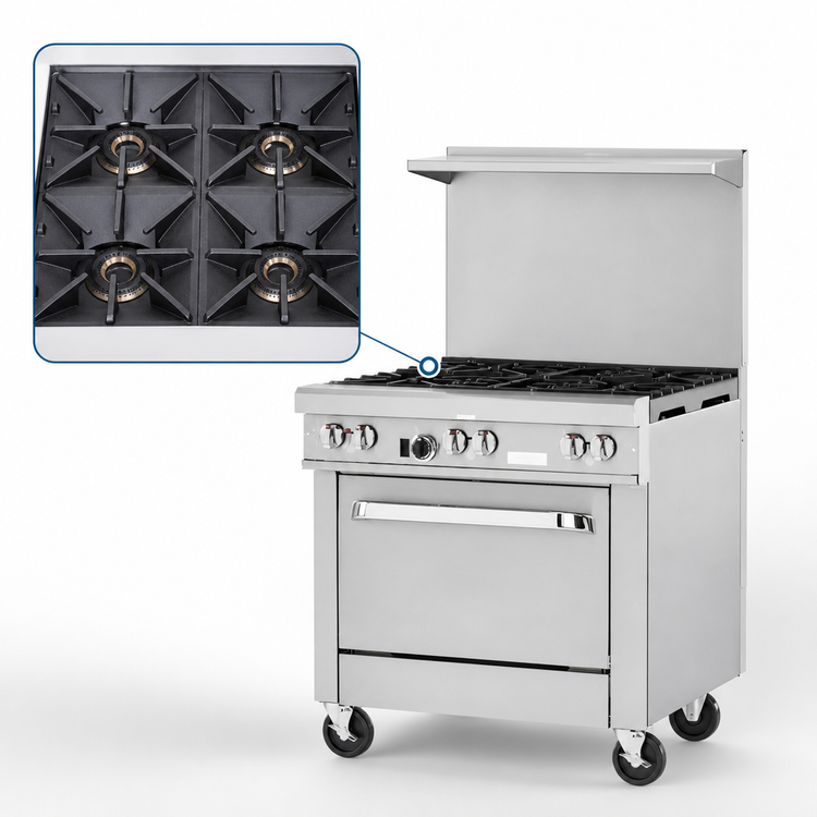 Product image #3 for Southbend Ultimate 36-Inch Gas Restaurant Range with 4 Pyromax Burners and Standard Oven