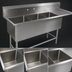 Thumbnail image #3 for John Boos Pro-Bowl 3-Compartment Sink with 30-Inch Right Drainboard, 14-Inch Deep Bowls