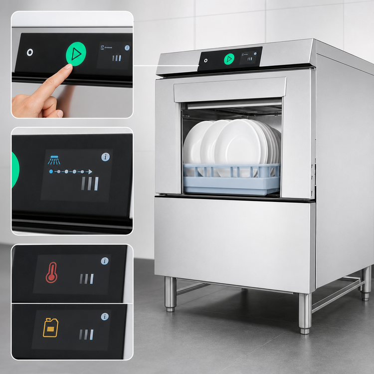 Product image #3 for Hobart LXGNR-30 Advansys High-Temp Undercounter Glasswasher/Dishwasher with Energy Recovery