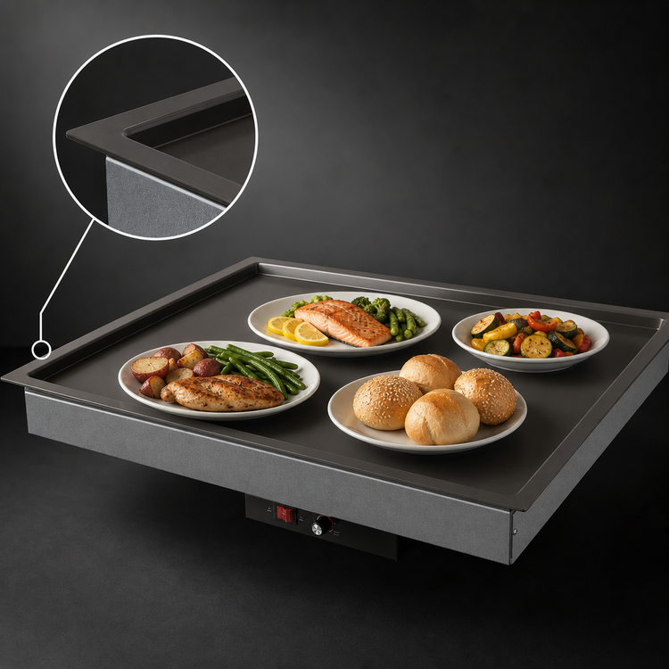 Product image #3 for Hatco Glo-Ray Built-In Rectangular Heated Shelf with Recessed Top, 24 x 19.5 Inch Usable Shelf