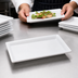 Thumbnail image #3 for Endurance 12 x 7 Inch Rectangular Break-Resistant White Melamine Platter