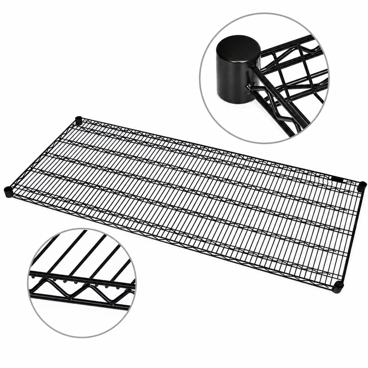 Product image #3 for Quantum 72" W x 30" D Black Epoxy Antimicrobial Wire Shelf