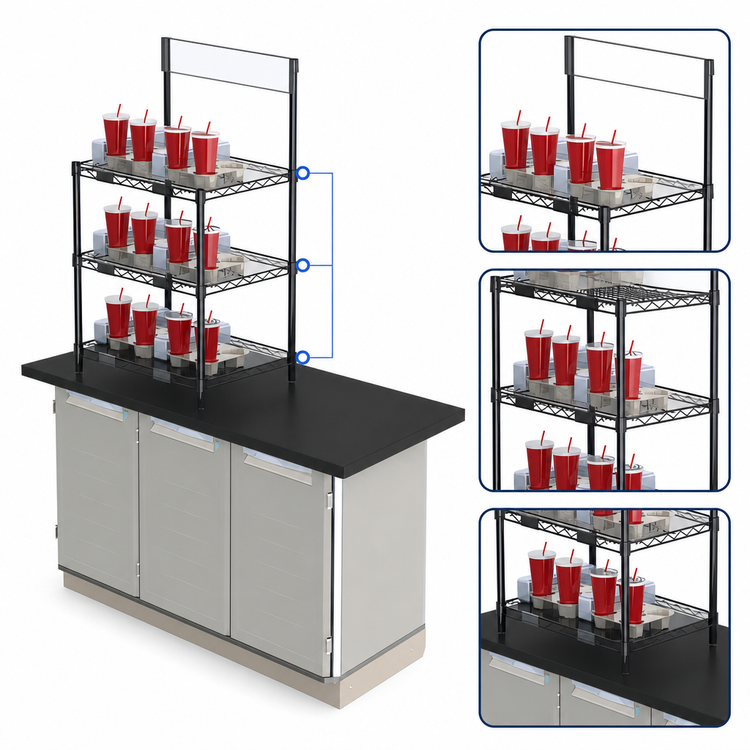 Product image #3 for Metro2Go Countertop To-Go Order Pick-Up Station with Sign and 3 Shelves