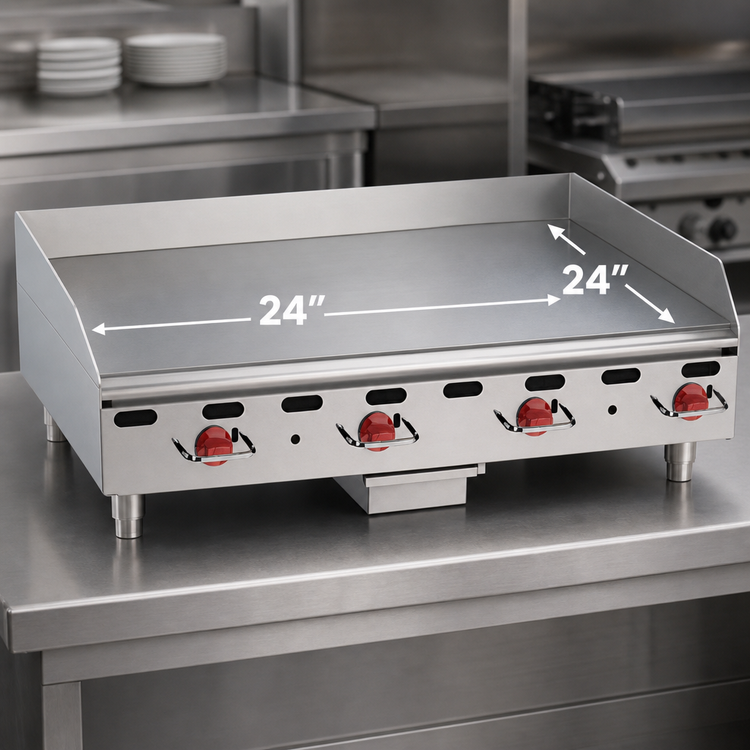 Product image #3 for Wolf AGM24 Countertop Gas Heavy Duty Griddle with 24 x 24 Inch Cooking Surface, 1-Inch Polished Steel Plate