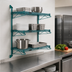 Thumbnail image #3 for Quantum Wall-Mounted Cantilever Starter Shelving Unit with 3 Wire Shelves and Green Epoxy Finish