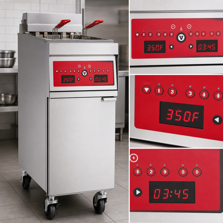 Product image #4 for Vulcan 1ER50D Free-Standing Electric Deep Fat Fryer, 15.5-Inch Wide, 50 lb. Capacity, Digital Controls