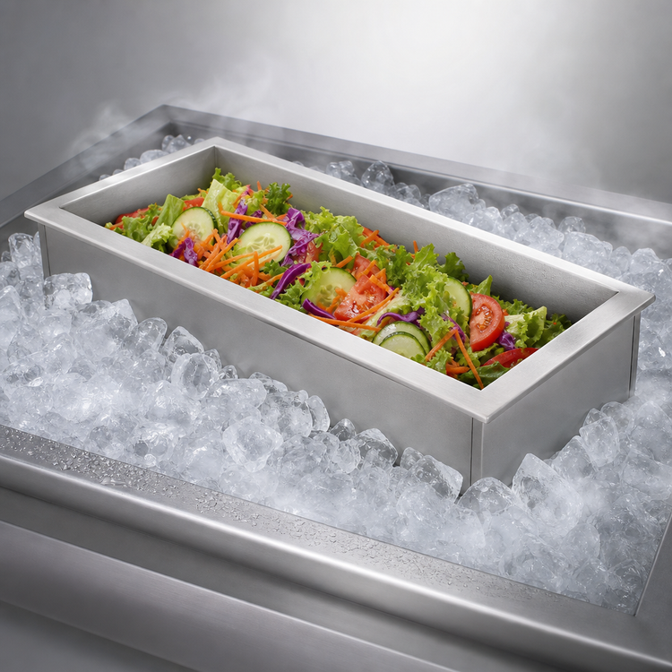 Product image #3 for La Rosa Refrigeration Drop-In Ice-Cooled Cold Pan, 1-Pan Size, 304 Stainless Steel