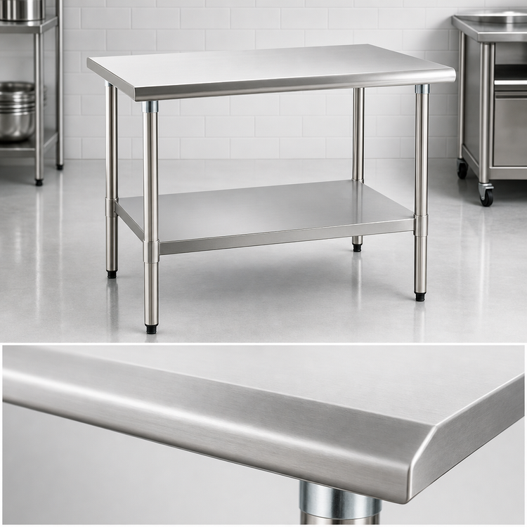 Product image #3 for Eagle Group Deluxe Series Stainless Steel Work Table with Adjustable Undershelf, 72 x 36 Inches
