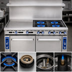 Thumbnail image #3 for Imperial (Middleby) Pro Series IR-4-G48-C-XB 72-Inch Gas Restaurant Range, 4 Open Burners, 48-Inch Griddle, Convection Oven, Cabinet Base