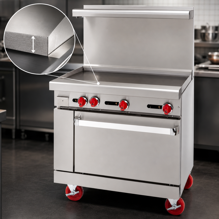 Product image #3 for American Range 36-Inch Gas Restaurant Range with 1-Inch Griddle Plate and 26-1/2-Inch Convection Oven