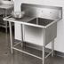Thumbnail image #3 for John Boos Pro-Bowl 1-Compartment Sink with Left Drainboard, 16-Gauge Stainless Steel, 46-3/16 x 23-1/2 x 44-1/16 Inches