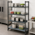 Thumbnail image #3 for Cambro Camshelving Basics Plus 4-Tier Stationary Starter Polymer Shelving Unit, 36 Inch Wide x 18 Inch Deep x 72 Inch High, Vented and Solid, Brushed Graphite