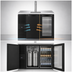 Thumbnail image #3 for 52-Inch Wide Two-Section Refrigerated Draft Bar Cooler with Stainless Steel Countertop, Black Exterior, and 1 Beer Column