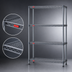 Thumbnail image #3 for Eagle Valu-Master 4-Tier Stationary Wire Shelving Starter Unit, 42 x 24 x 63 Inches, Pewter Gray Epoxy