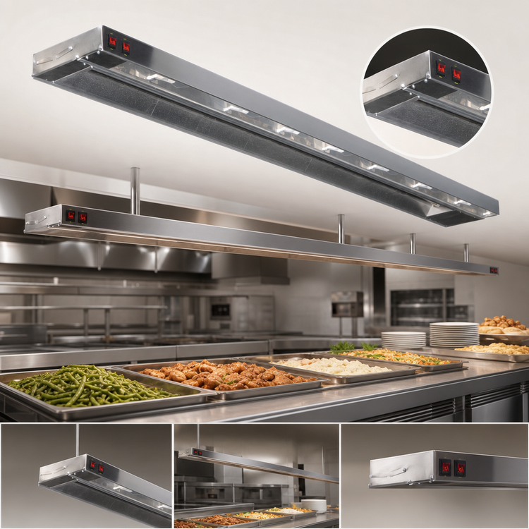 Product image #3 for RedHots 144-Inch Single Standard-Watt Unlighted Rod-Type Strip Heat Lamp with Remote, 208V