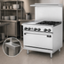Thumbnail image #3 for Radiance 36-Inch Heavy Duty Commercial Gas Combination Range with 4 Open Burners, 12-Inch Griddle and Standard Oven