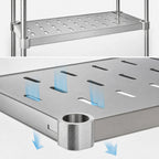 Thumbnail image #4 for Eagle Group Quik-Set SHDS2454SL Louvered Solid Shelf with Marine Edge, 54 x 24 Inch, 14/304 Stainless Steel