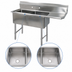 Thumbnail image #3 for BK Resources Two-Compartment Stainless Steel Sink with 24-Inch Right Drainboard, 24 x 24 x 14 Bowls, 74-1/2 Inch Wide