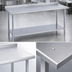 Thumbnail image #3 for Duke 84 x 30 Inch Stainless Steel Work Table with 1-1/8 Inch Straight Riser and Undershelf