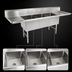 Thumbnail image #3 for John Boos B Series 3-Compartment Stainless Steel Sink with Left & Right Drainboards, 105-1/4-Inch Wide