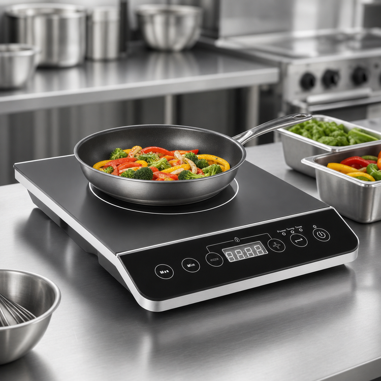 Product image #3 for Commercial Single Burner Countertop Induction Cooker with 11-1/2 x 11-1/2 Inch Cooking Surface