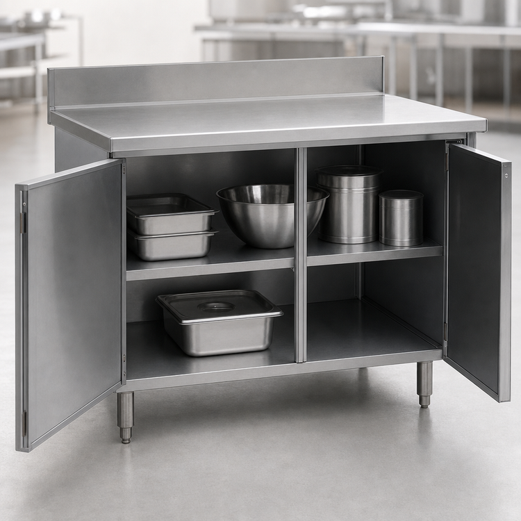 Product image #3 for Eagle Spec-Master 60-Inch Wide x 30-Inch Deep Enclosed Work Table with Hinged Doors and 4-1/2-Inch Backsplash