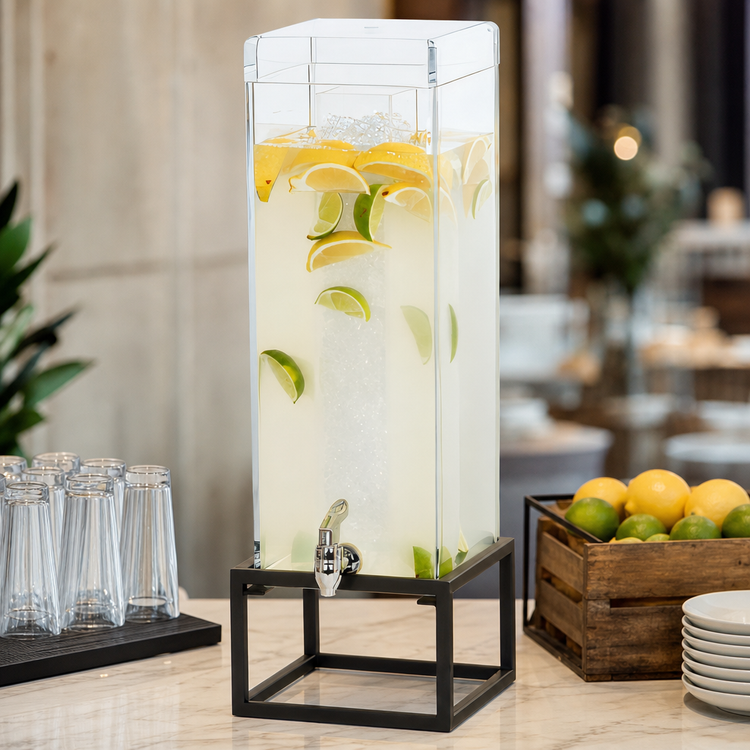 Product image #3 for Cal-Mil Milo Square Ice Beverage Dispenser, 3 Gallon, Black