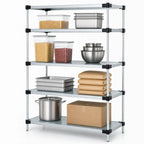 Thumbnail image #3 for Quantum WR86-2460SG Solid Shelving Starter Unit, 60"W x 24"D x 86"H, 4-Shelf Stationary, Galvanized Steel with Chrome Posts