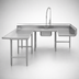 Thumbnail image #3 for Advance Tabco U-Shaped Left-Hand Soiled Dish Table with Pre-Rinse Sink and Landing