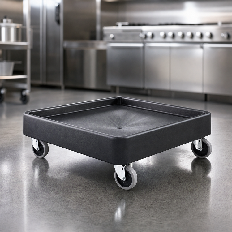 Product image #3 for Cateraide™ Black Polyethylene Handle-Free Platform Pan Carrier Dolly