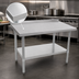 Thumbnail image #3 for John Boos Stallion 48-Inch x 24-Inch Stainless Steel Budget Work Table with Backsplash and Undershelf