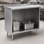 Thumbnail image #3 for Eagle Group Spec-Master UOB3060SE 60-Inch x 30-Inch Stainless Steel Work Table with Open-Front Cabinet Base and 1-1/2-Inch Rear Up-Turn