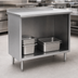 Thumbnail image #3 for Spec-Master 60-Inch x 30-Inch Stainless Steel Work Table with Open Front Cabinet Base and Rear Up-Turn