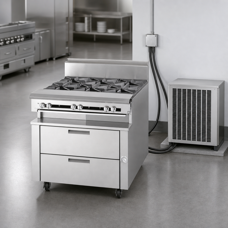 Product image #3 for Garland Polar Cuisine 66-Inch Two-Section Remote Freezer Base with Four 27-Inch Drawers