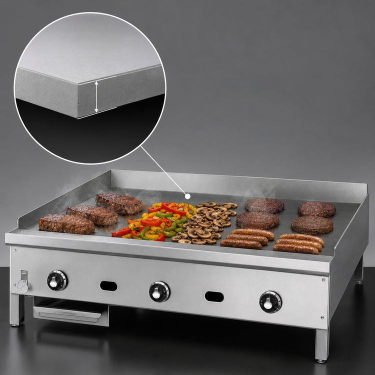 Product image #3 for Supreme JGM-2448 48-Inch Gas Countertop Griddle with 1" Steel Plate