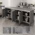 Thumbnail image #3 for John Boos Enclosed Base Work Table with Hinged Doors, 132 Inch x 24 Inch, 16 Gauge Stainless Steel Flat Top