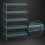 Thumbnail image #3 for Eagle Group EagleGard A5-74-2430E 5-Tier Add-On Wire Shelving Unit, 30 x 24 x 74 Inches, Blue-Green Hybrid Epoxy Finish