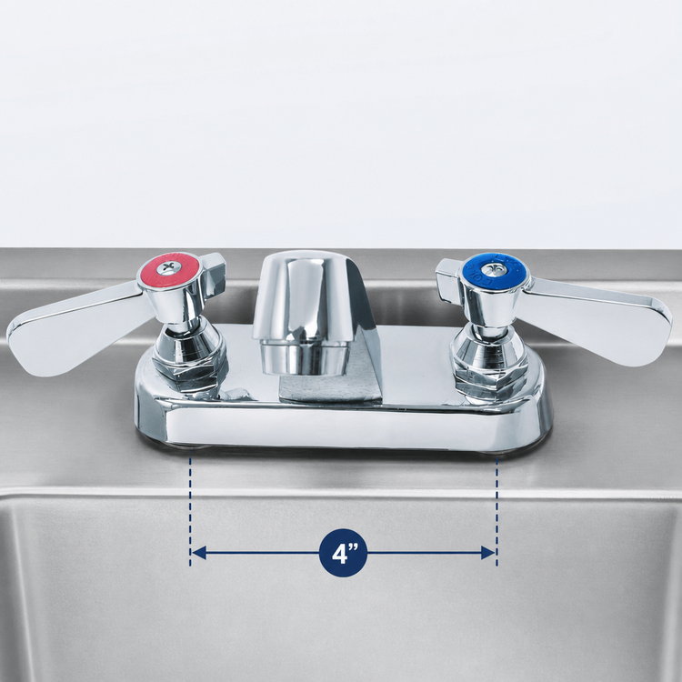 Product image #3 for Advance Tabco Heavy-Duty Deck-Mounted Lead-Free Lavatory Faucet, 4 Inch Centers, 3-1/2 Inch Fixed Spout