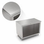 Thumbnail image #3 for John Boos 4CO4-2448 Stainless Steel Open-Front Cabinet Base Work Table, 48 x 24 Inches, Flat 14-Gauge 300 Series Top