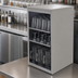 Thumbnail image #3 for Glastender Open Front Back Bar Glass Storage Cabinet with 3 Adjustable Shelves, 18 Inch Wide, Stainless Steel