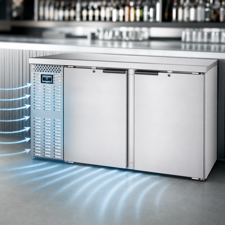 Product image #3 for Continental Refrigerator BB59NSS 59" Two-Door Solid Top Back Bar Cooler