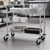 Thumbnail image #3 for Quantum 3-Shelf Wire Utility Bus Cart, 42 x 24 Inches, Gray Epoxy Antimicrobial Finish