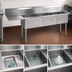 Thumbnail image #3 for BK Resources Three-Compartment Stainless Steel Sink with Left Drainboard and 18