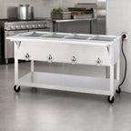Thumbnail image #3 for Duke Manufacturing Aerohot EP304SW Portable Electric Steamtable, 58-3/8 Inch, 4 Sealed Wells, Stainless Steel, Poly Carving Board