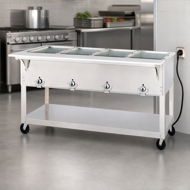 Product image #3 for Aerohot Portable Electric Steamtable Hot Food Unit, 58-3/8 Inch Wide, 4 Sealed Wells