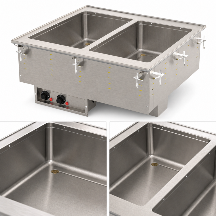 Product image #3 for Vollrath Two-Well Electric Hot Food Drop-In with Marine-Grade Wells and Manifold Drain