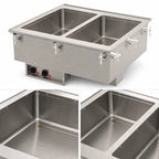 Thumbnail image #3 for Vollrath 3647250HD Two-Well Electric Hot Food Drop-In, Wet Operation, Insulated 316 Stainless Steel Wells, Infinite Controls, Manifold Drain